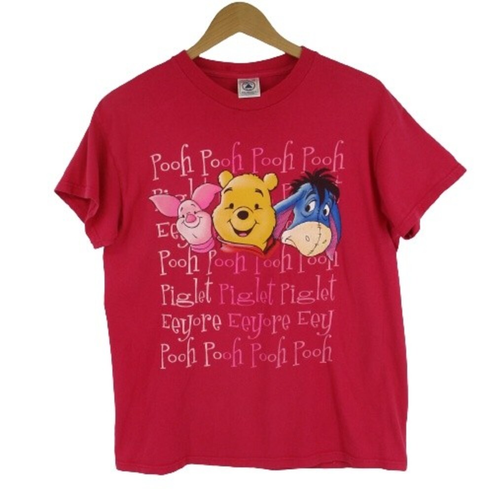 Vintage 90s Disney Pooh Bear Spellout Piglet Baby T Pink T Shirt YOUTH XL 18-20